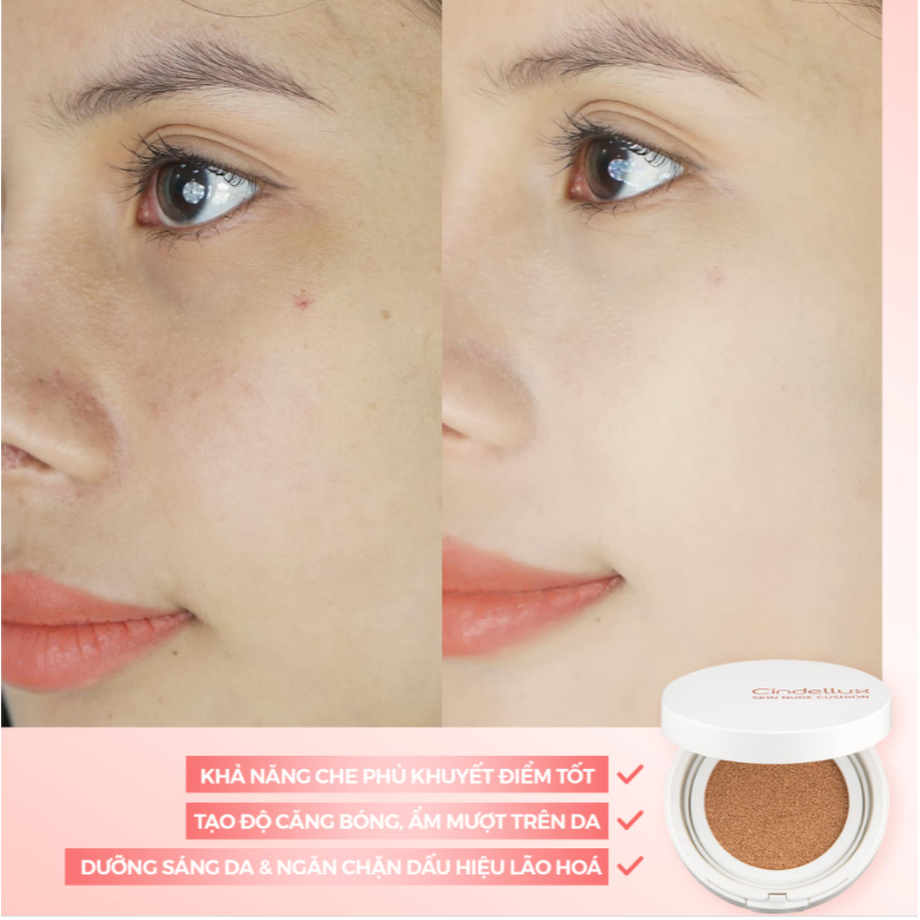 Phấn nước dưỡng trắng , căng bóng tự nhiên Cindellux Skin Nude Cushion (13gr)
