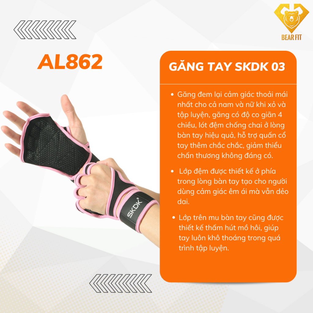 Găng Tay SKDK 03 | Găng Tay Tập Gym Nam Nữ, Tập Thể Thao Chính Hãng