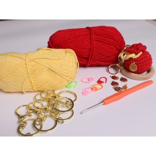 Combo móc 3 - 5 Túi Tiền May Mắn bằng len handmade - kèm file chart và video hướng dẫn