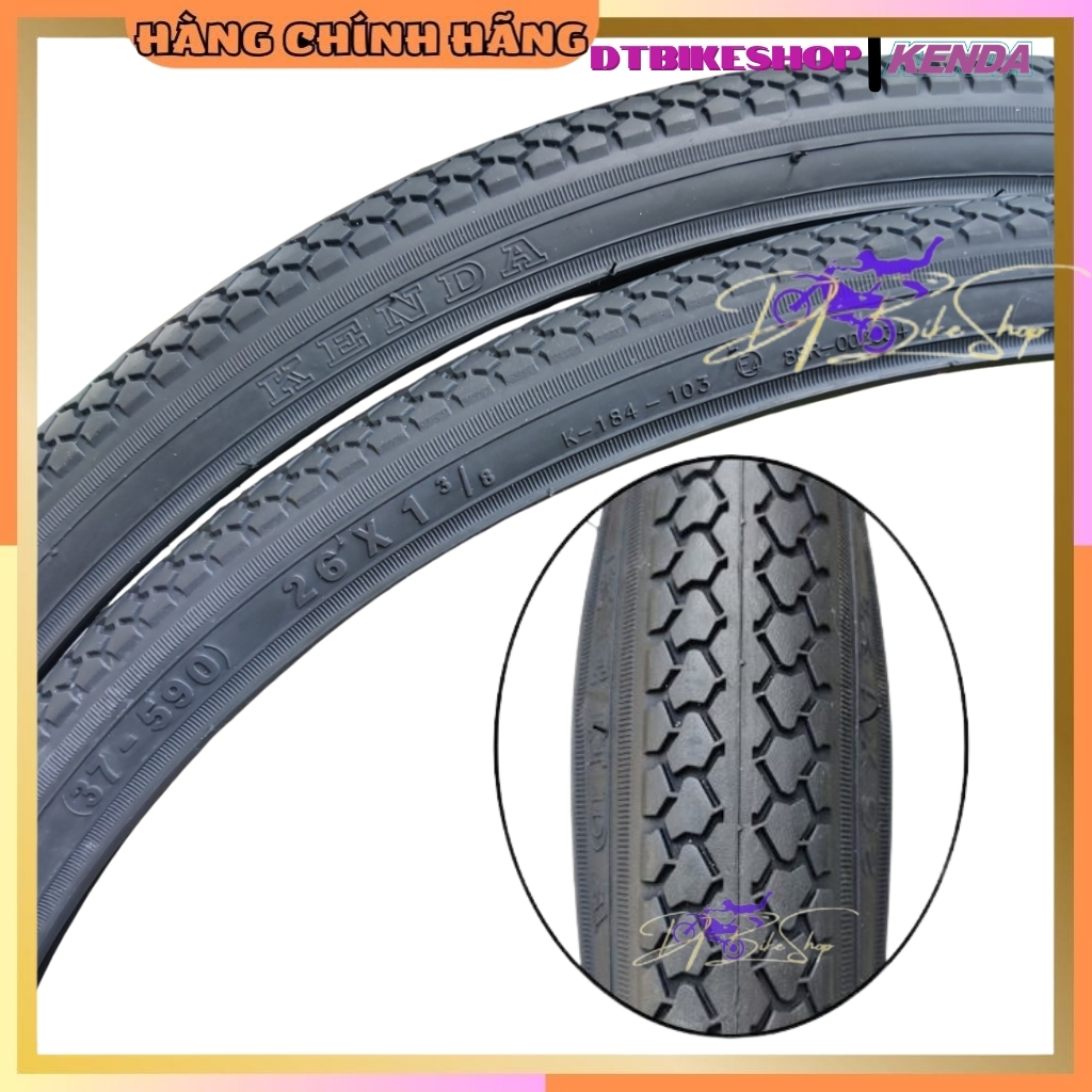 Vỏ Xe Đạp Kenda 26x1 3/8 (37-590) Lốp Xe Đạp 660 Kenda, Ruột 26x1 3/8 ...