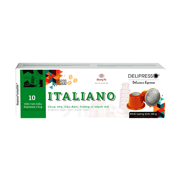 Ảnh Cà Phê Viên Nén NHỎ Delipresso Capsules phù hợp máy Nespresso hộp 10 viên x 6g tiện lợi, Phương Vy Coffee 3