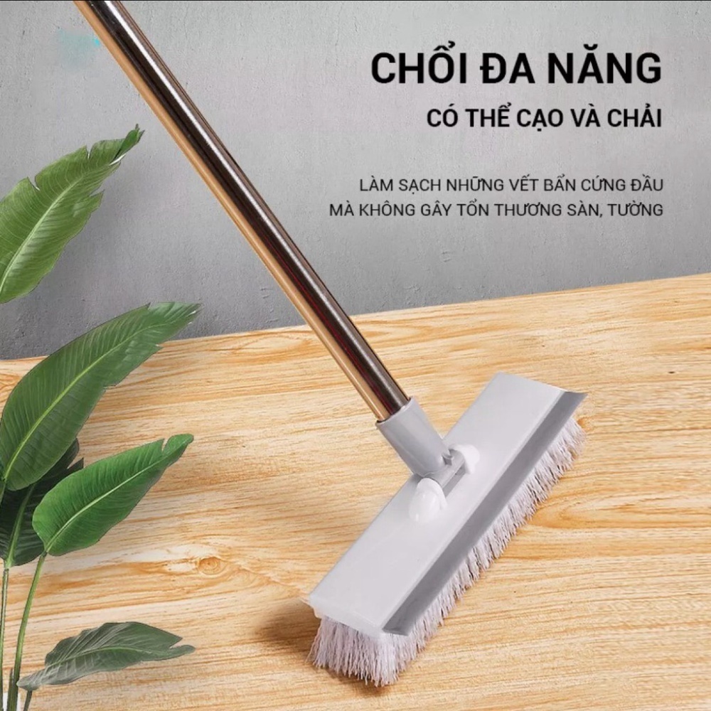 Chổi Quét Sàn Nhà Tắm Đa Năng 2in1, Chổi Cọ Sàn Và Gạt Nước 2 trong 1, Chỉnh Độ Dài Linh Hoạt , CHỔI GẠT NƯỚC QUÉT SÀN