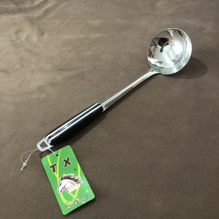 Combo 3 dụng cụ nấu ăn, Vá sạn xẻng inox cán nhựa đen cao cấp siêu bền