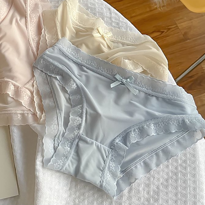 ( SEt 5 - 10 quần ) Quần Lót Nữ Cotton su lụa viền hoa co dãn 4 chiều, không lộ vân, co dãn thoáng mát mã 325mã