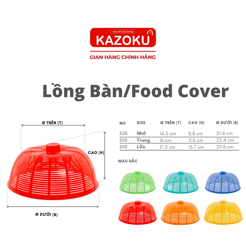 Lồng Bàn Nhựa Đậy Thức Ăn Mini Hông Phát - Vua Đồ Gia Dụng Kazoku - [HPLBN]