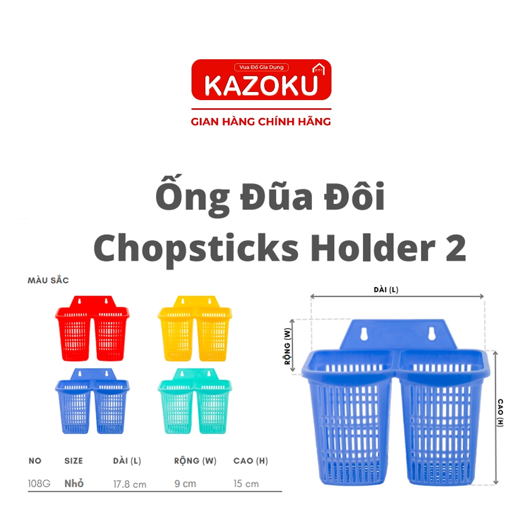 Ống đựng muỗng đũa nĩa ráo nước bằng nhựa - CÓ NGĂN - [HPODD] - Vua Đồ Gia Dụng Kazoku