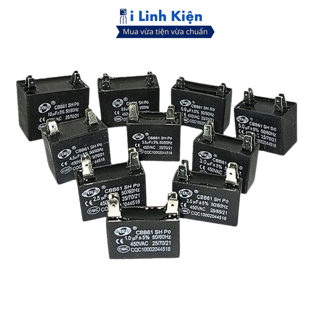 Tụ quạt dàn nóng điều hoà 4 chân jack cắm SENJU chính hãng ilinhkien