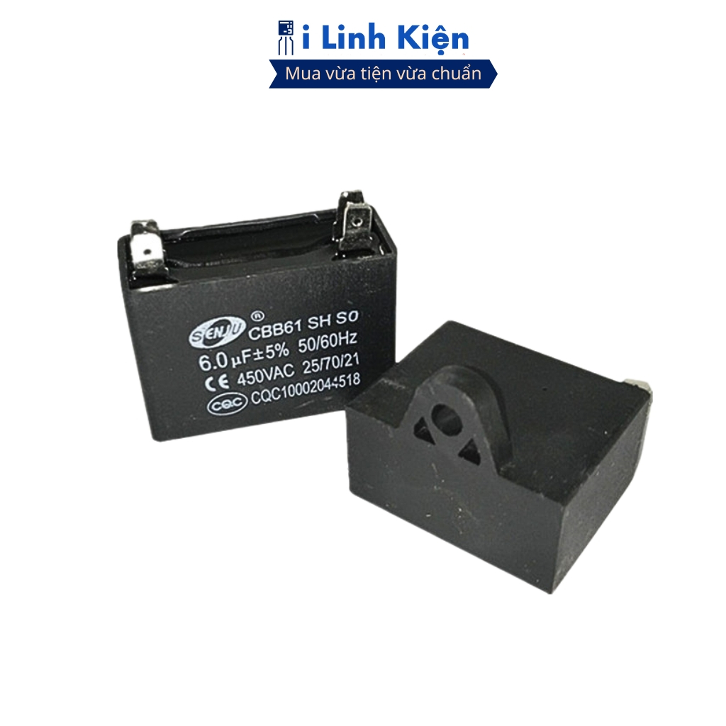 Tụ quạt dàn nóng điều hoà 4 chân jack cắm SENJU chính hãng ilinhkien