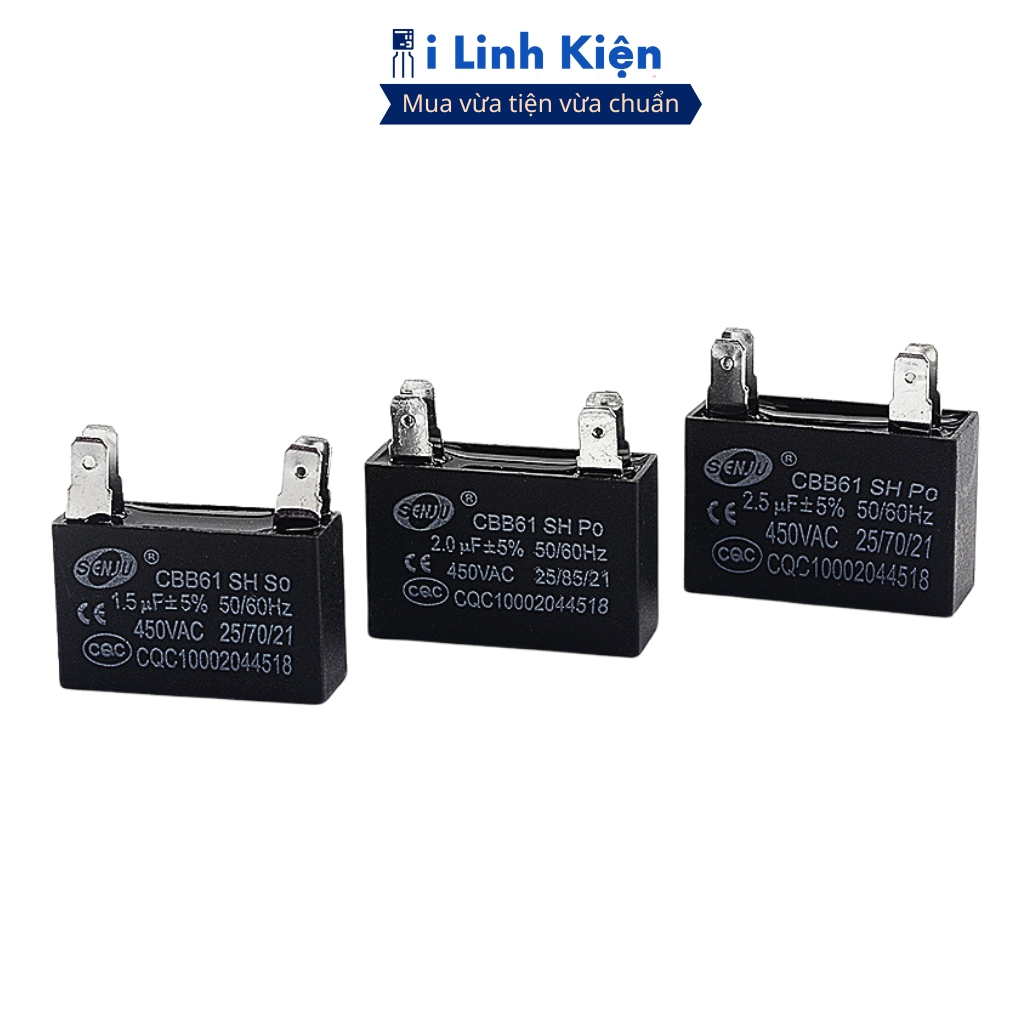 Tụ quạt dàn nóng điều hoà 4 chân jack cắm SENJU chính hãng ilinhkien