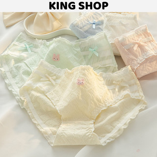 Quần lót nữ cotton viền ren đính nơ dễ thương icon thỏ xinh xắn King Shop L-2861