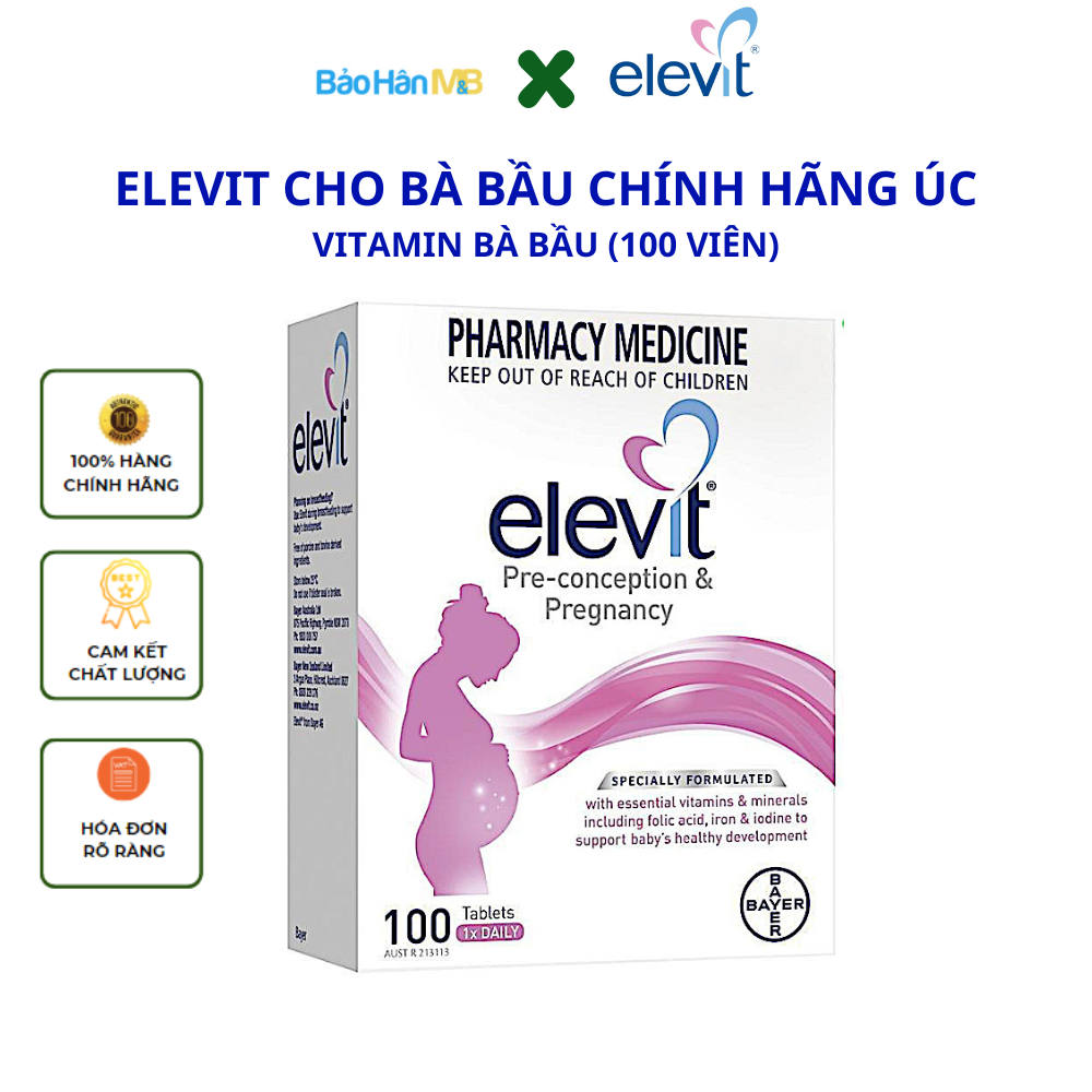 Hộp 100 viên Vitamin tổng hợp cho bà bầu Elevit Healthy Baby Healthy ...