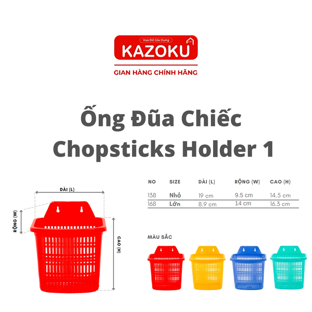 Ống đựng muỗng đũa nĩa ráo nước bằng nhựa - SIZE LỚN - [HPODCL] - Vua Đồ Gia Dụng Kazoku
