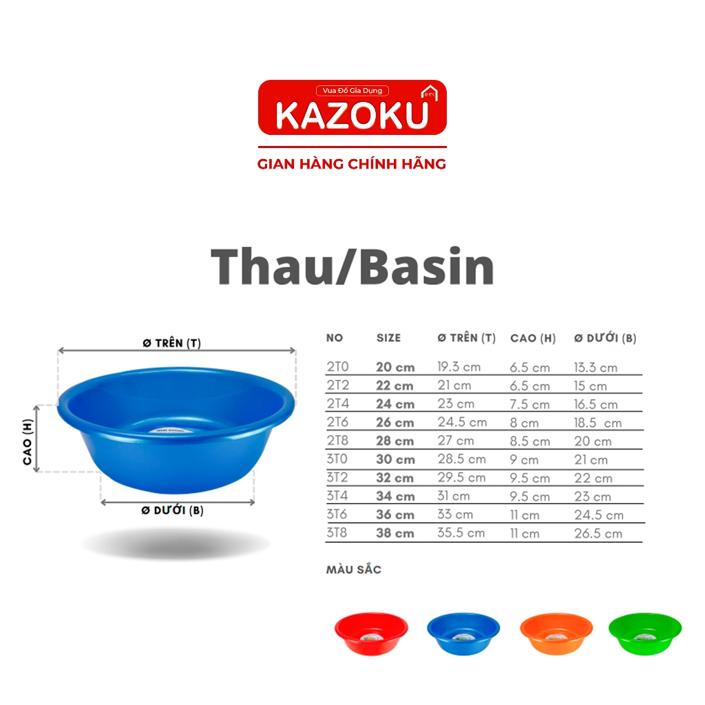 Thau Thái từ Φ20cm - Φ30cm đựng trái cây - [T] - Vua đồ gia dụng Kazoku