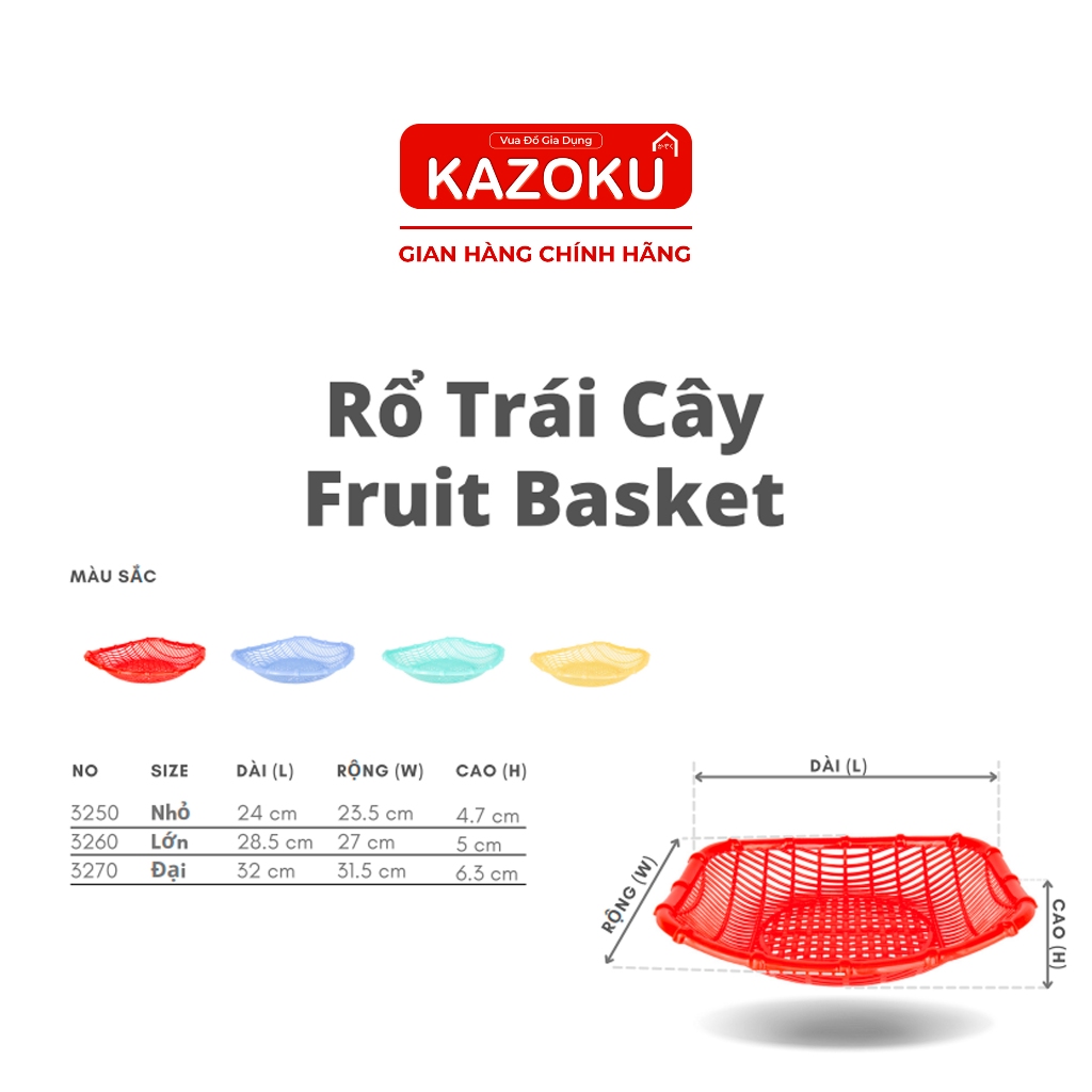 Rổ đựng rau thảo mộc - Rổ đựng trái cây - [RTC] - Vua đồ gia dụng Kazoku