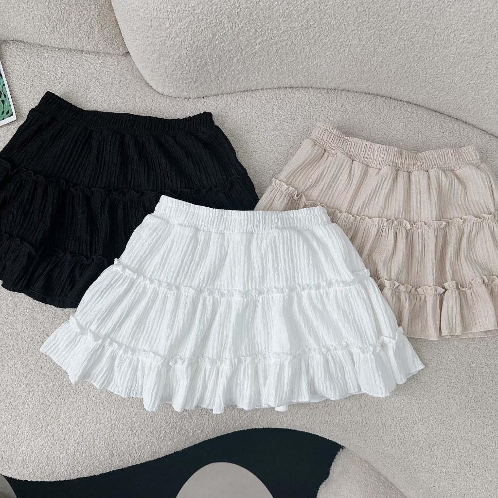 Chân váy kiểu bèo 2 tầng dáng xòe phong cách dễ thương xinh xắn C75