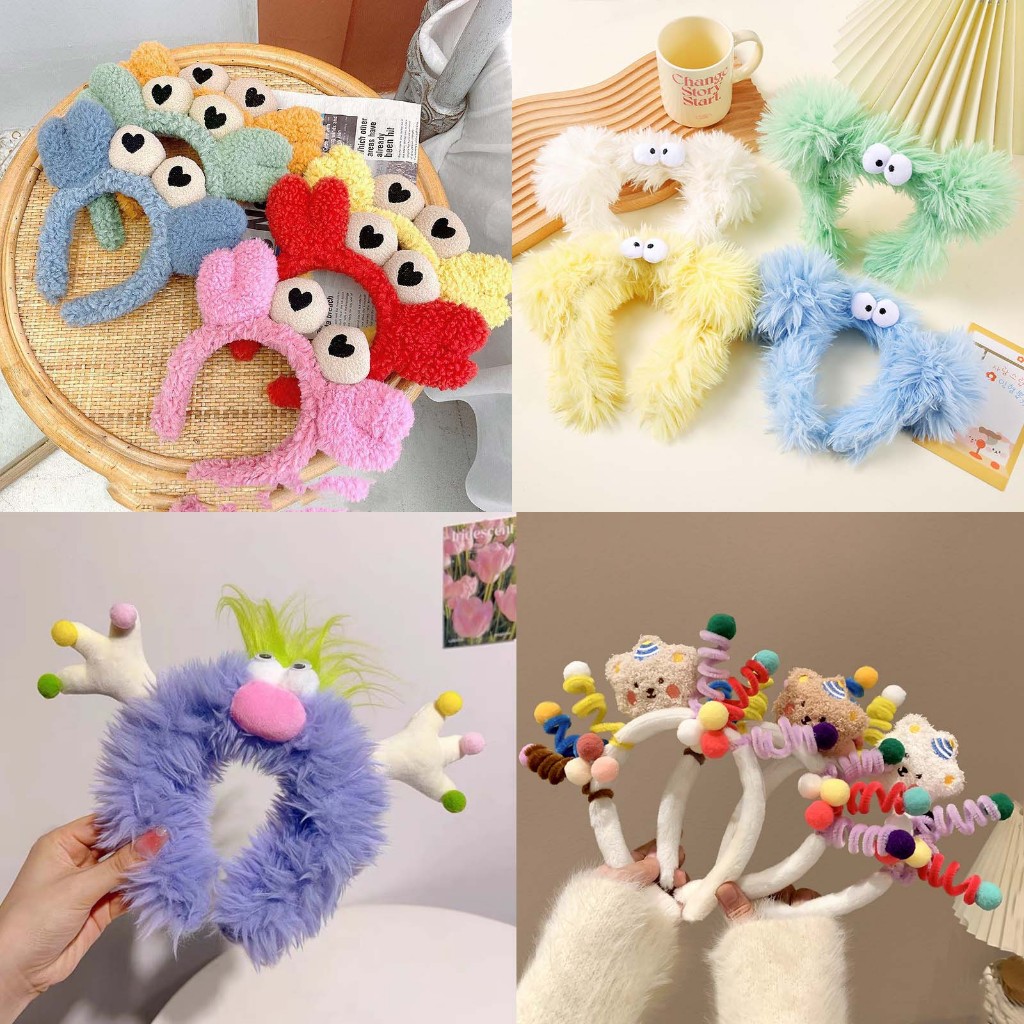 Bờm lông cute băng đô cài tóc hoạt hình ngộ nghĩnh phụ kiện tóc xinh xắn phụ kiện tóc dễ thương