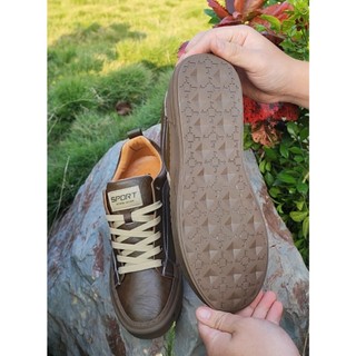 [ NEAN SHOES ] Giày Sneaker Nam Cổ Lửng Da Cao Cấp Đế Cao Su Đúc Êm Ái 4 Màu Nâu Đen Kem Trắng