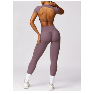 Bộ đồ tập thể thao gym,yoga nữ mã croptop hở lưng,áo bra,quần dài(536)
