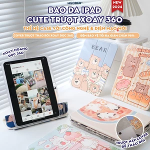 Bao da i Pad Cover Trượt Tháo Rời, in họa tiết Cute 3D chống sốc cho Pro 11 Air 4/5/6/7 Gen 7/8/9/10/11 by MèoBer