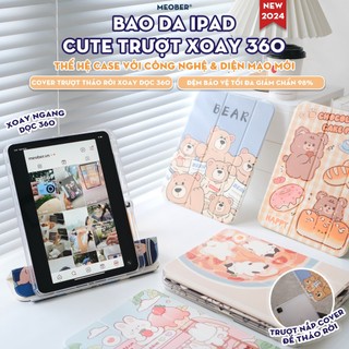 Bao da i Pad Cover Trượt Tháo Rời, in họa tiết Cute 3D chống sốc cho Pro 11 Air 4/5/6/7 Gen 7/8/9/10/11 by MèoBer