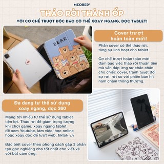 Bao da i Pad Cover Trượt Tháo Rời, in họa tiết Cute 3D chống sốc cho Pro 11 Air 4/5/6/7 Gen 7/8/9/10/11 by MèoBer