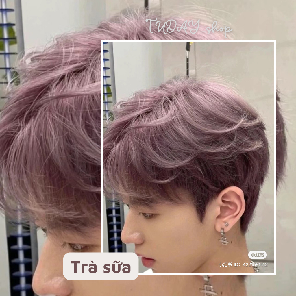 Thuốc Nhuộm Tóc Màu TRÀ SỮA ÁNH TÍM Nam Cao Cấp | Tudayhair, Tudayhairs