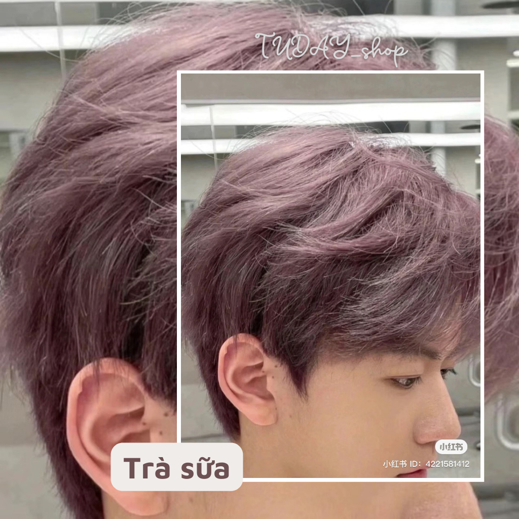 Thuốc Nhuộm Tóc Màu TRÀ SỮA ÁNH TÍM Nam Cao Cấp | Tudayhair, Tudayhairs
