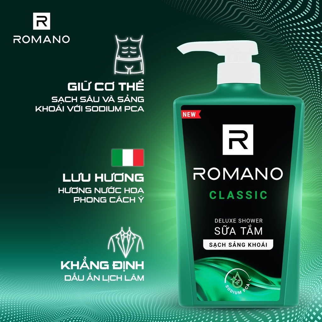 Sữa tắm Romano hương nước hoa Classic/ Attitude/ Force/ Gentleman 650g/ chai