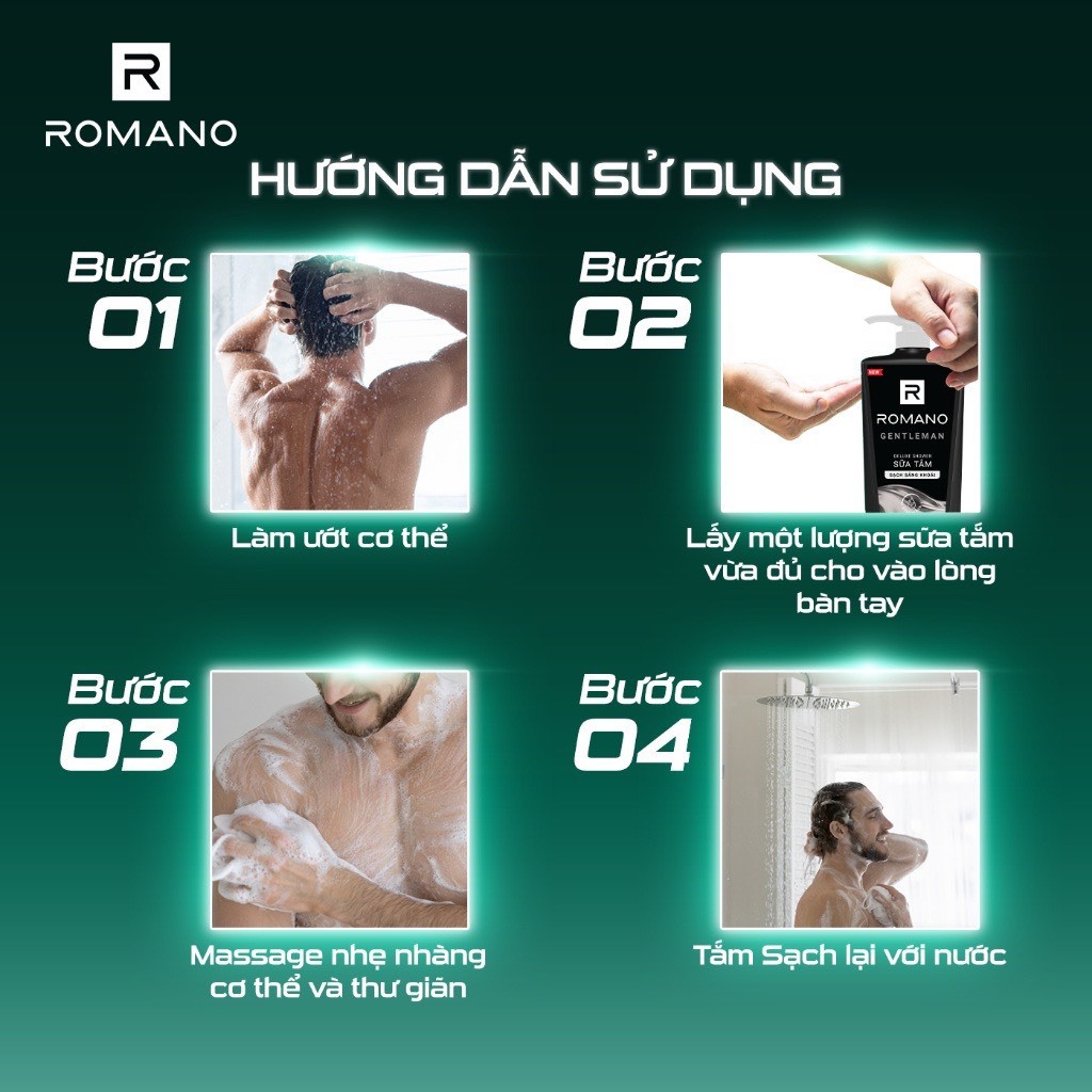 Sữa tắm Romano hương nước hoa Classic/ Attitude/ Force/ Gentleman 650g/ chai