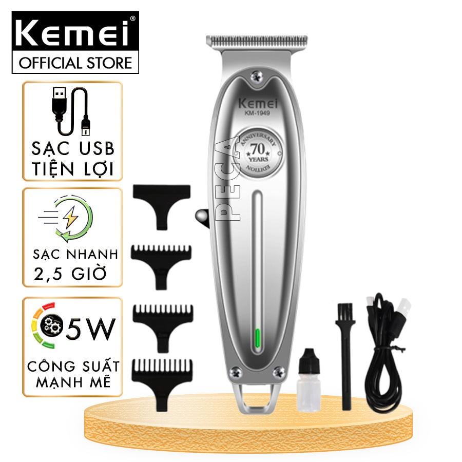 Ảnh Tông đơ chấn viền Kemei KM-1949 không dây chuyên nghiệp, có thể khắc tatoo cạo trắng, cạo đầu siêu nhẹ siêu sát 1
