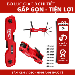 Bộ lục giác 8 chi tiết Milwaukee 48-22-2182 , bộ 9 48-22-2186 gấp gọn tiện dụng, đủ các kích thước