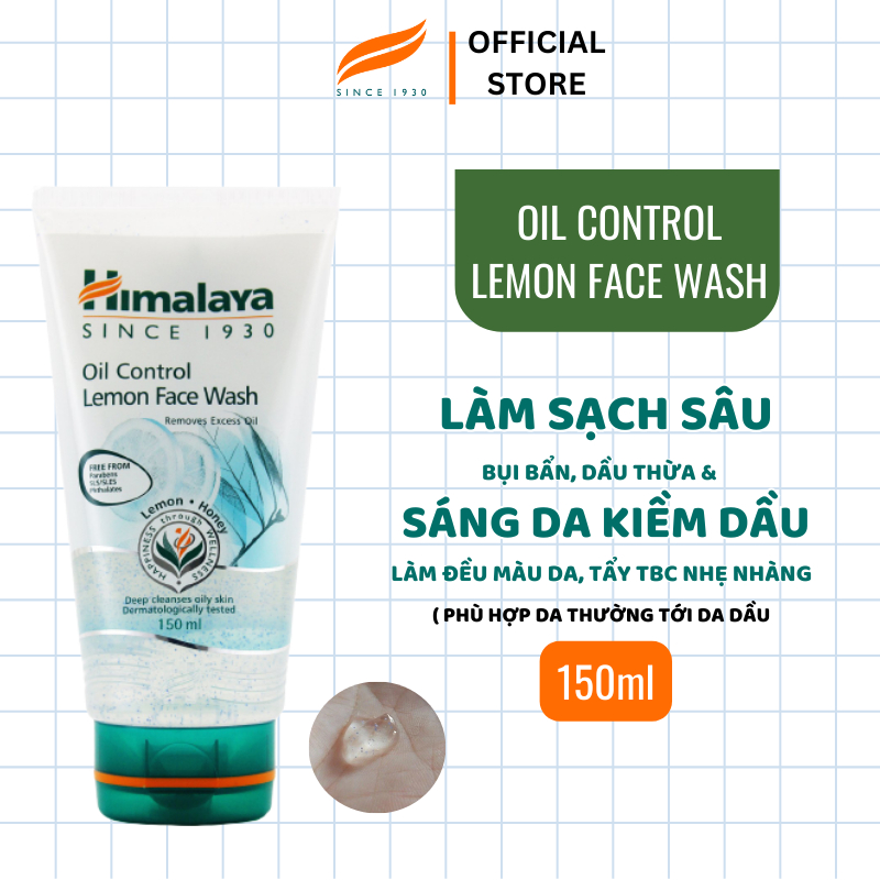 Ảnh Sữa rửa mặt chanh mật ong sạch dầu, thu nhỏ lỗ chân lông Himalaya Oil Control Lemon Face Wash 150ml 1