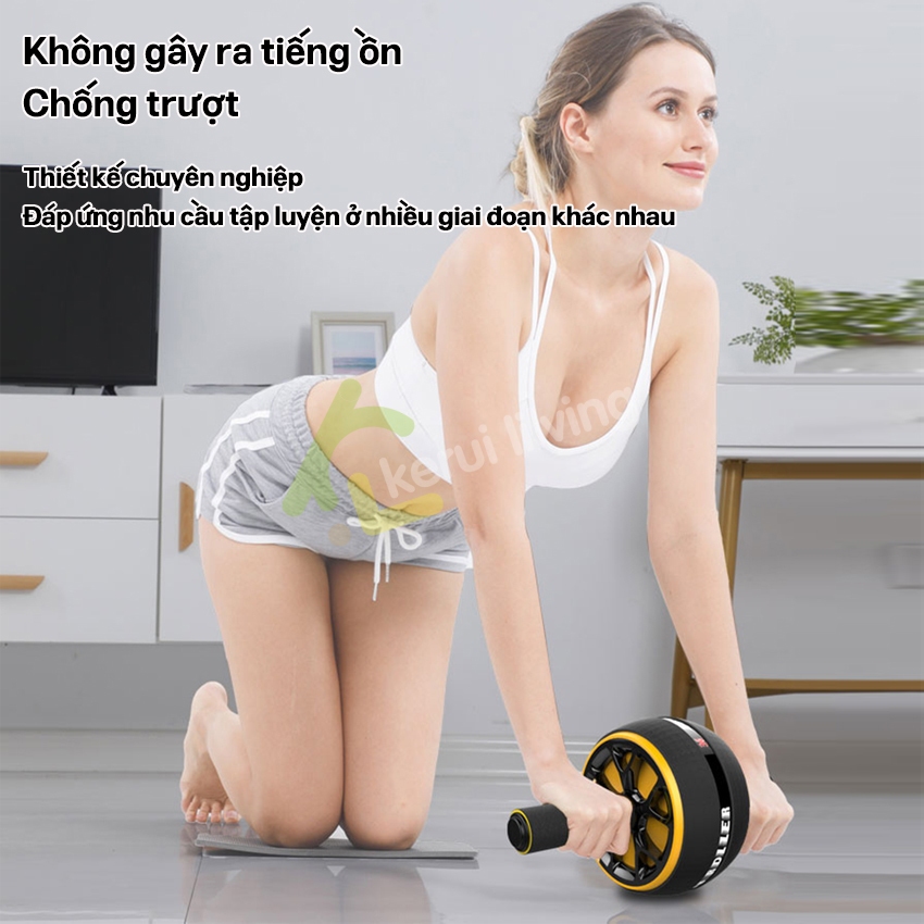 Con Lăn Tập Bụng 1 Bánh LUMERA Tác Dụng Vùng Cơ Bụng. Con lăn tập bụng với Bánh xe chống trượt