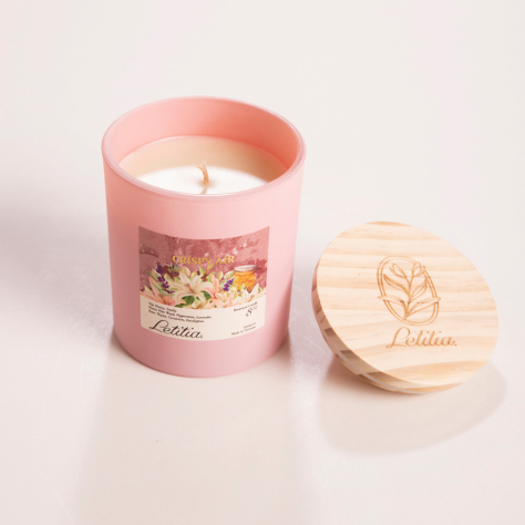 Nến Thơm Cao Cấp Letitia Crispy Air - Hương Mật ong & Vani Giúp Thư Giãn 3 Size 130gr/220gr/300gr