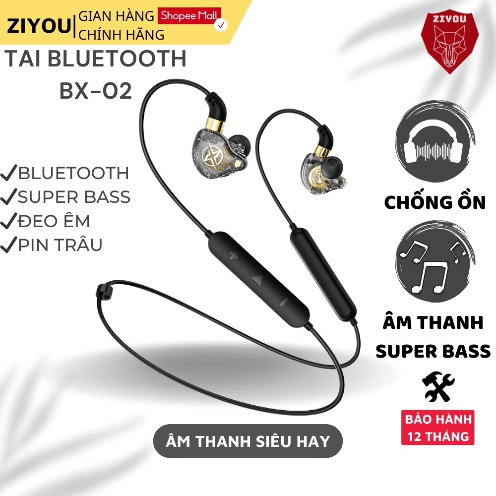 Tai Nghe Bluetooth Không Dây Quàng Cổ Ziyou BX-02 Pin Trâu, Âm Thanh ...