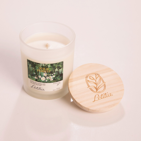 Nến Thơm Cao Cấp Letitia Wild Forest - Hương Gỗ Trầm Ấm Sang Trọng, Giúp Thư Giãn, Dễ Ngủ