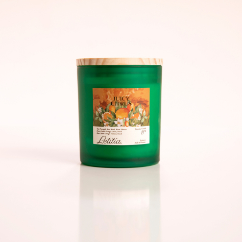 Nến Thơm Cao Cấp Letitia Juicy Citrus Hương Hoa Cam Thanh Mát Giúp Thư Giãn 3 Size 130gr/220gr/300gr