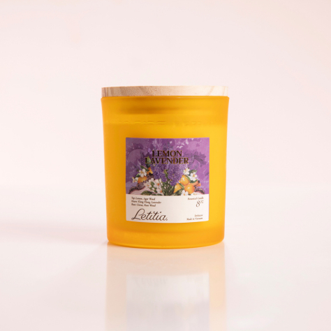 Nến Thơm Letitia Cao Cấp Hương Lavender hoa Oải Hương Giúp Thư Giãn, Dễ Chịu, Làm Quà Tặng