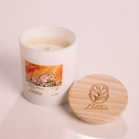 Nến Thơm Letitia Cao Cấp Thiên Nhiên Amber Hương Hổ Phách Giúp Thư Giãn, Ngủ Ngon, làm Quà Tặng