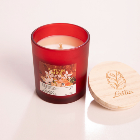 Nến Thơm Cao Cấp Letitia Autumn Wood - Hương Gỗ Sang Trọng, Giúp Thư Giãn, Giảm Stress, Dễ Ngủ