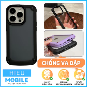 Ốp lưng iPhone chống rơi va đập mặt lưng trong suốt viền nhựa chống bám vân tay