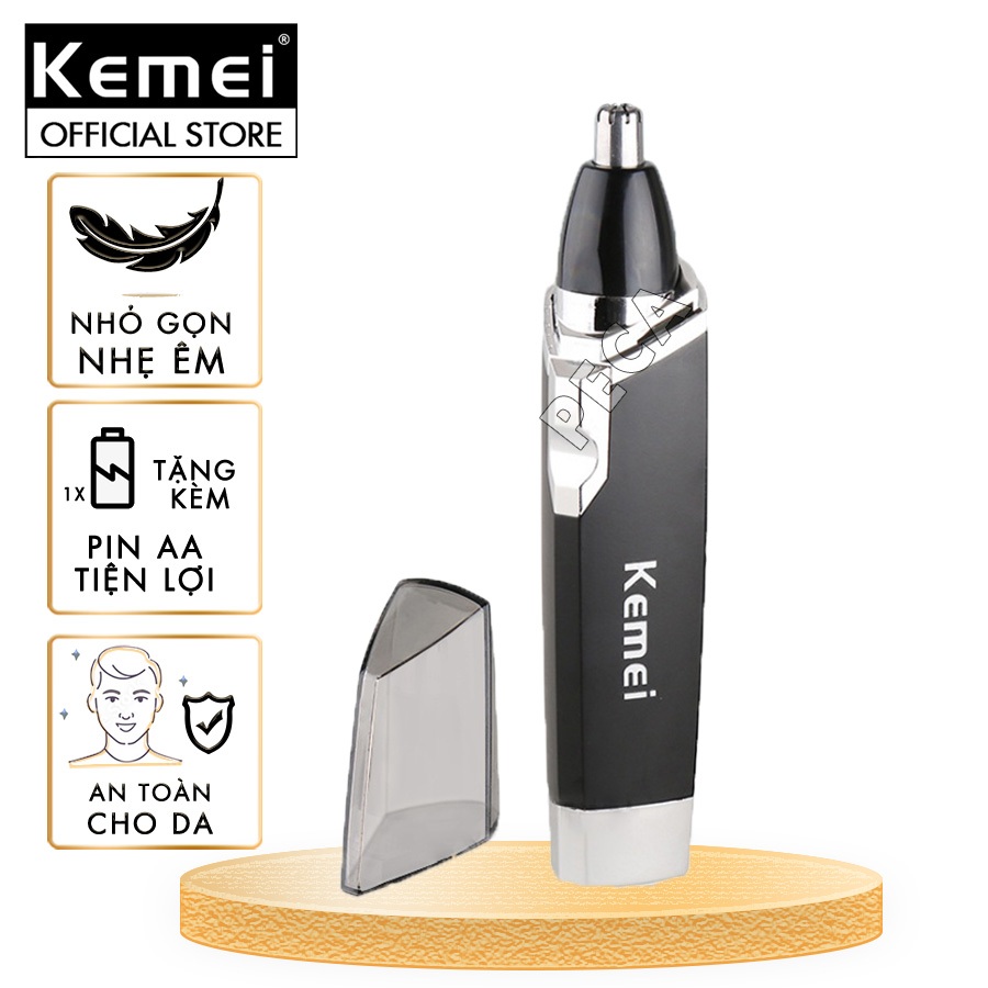 Ảnh Máy tỉa lông mũi dùng pin cao cấp Kemei KM-6512 tỉa sát không đau nhỏ gọn tiện lợi + tặng kèm 1 pin AA 1