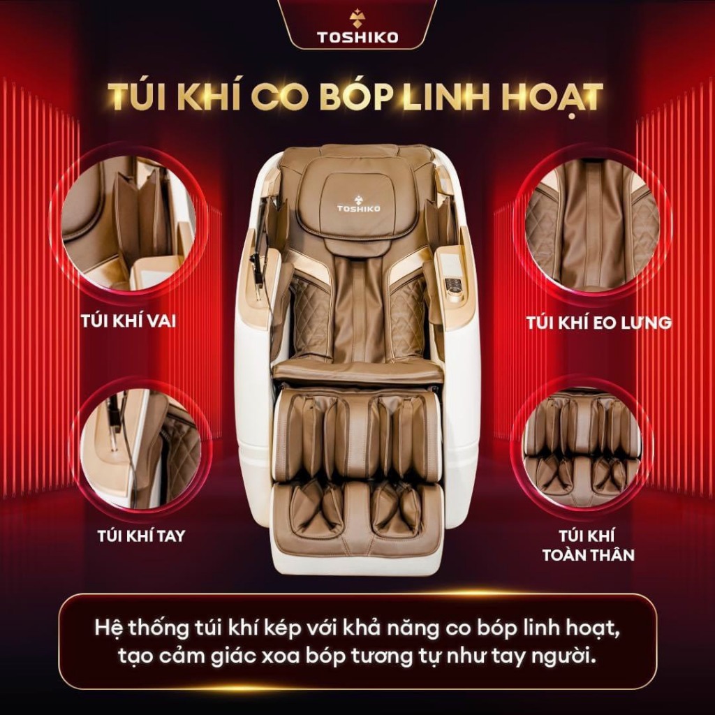 Ảnh Ghế massage toàn thân Toshiko T93 chức năng dò tìm huyệt đạo thông minh công nghệ con lăn 4D cao cấp 2