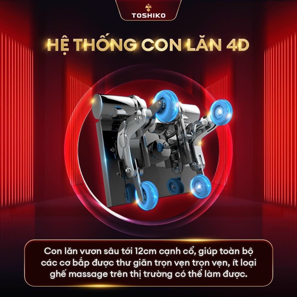 Ảnh Ghế massage toàn thân Toshiko T93 chức năng dò tìm huyệt đạo thông minh công nghệ con lăn 4D cao cấp 3