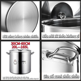 Nồi inox 3 đáy Chubby Chef 20L/30L/50L/70L/95L/165L dùng được mọi loại bếp, chuyên dùng cho bếp từ