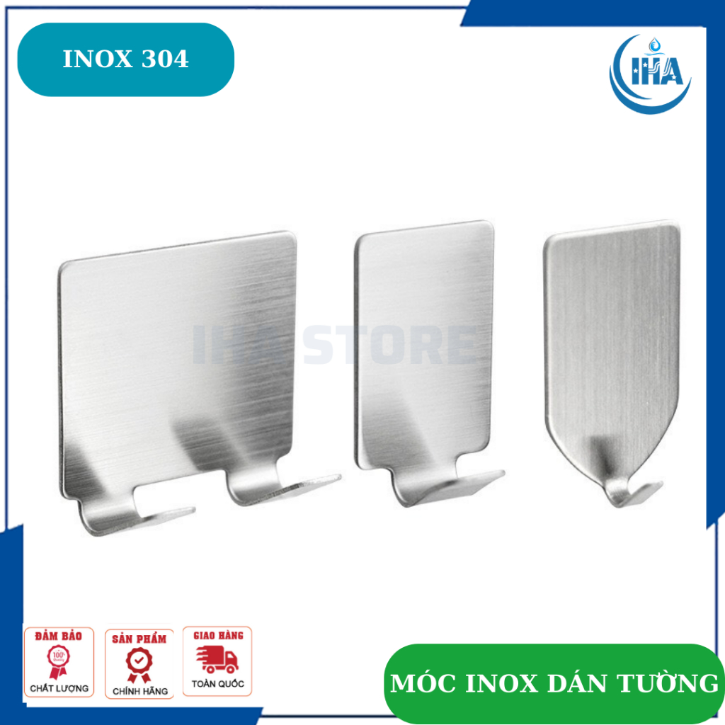 Móc INOX 304 Dán Tường Keo 3M Siêu Dính, INOX 304 Không RỈ Siêu Bền ...