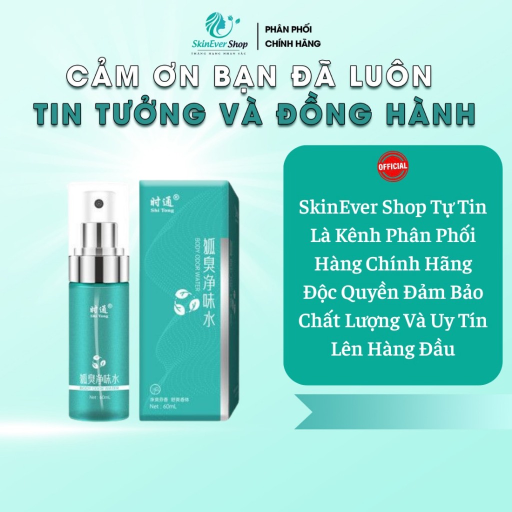 Xịt Ngăn Tiết Mồ Hôi Khử Mùi Shitong, Loại Bỏ Mùi Hôi Vùng Nách, Giữ Vùng Cánh Luôn Khô Ráo 72h, Dung Tích 60 ML