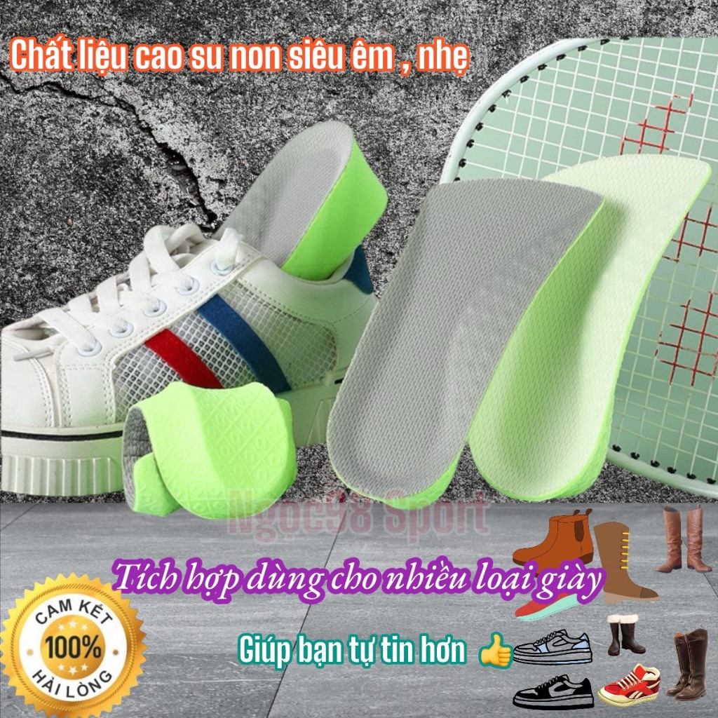 Cặp lót Hậu  giúp tăng chiều cao  độn gót cao su non siêu êm nhẹ đàn hồi thấm hút mồ hôi độ bám cao