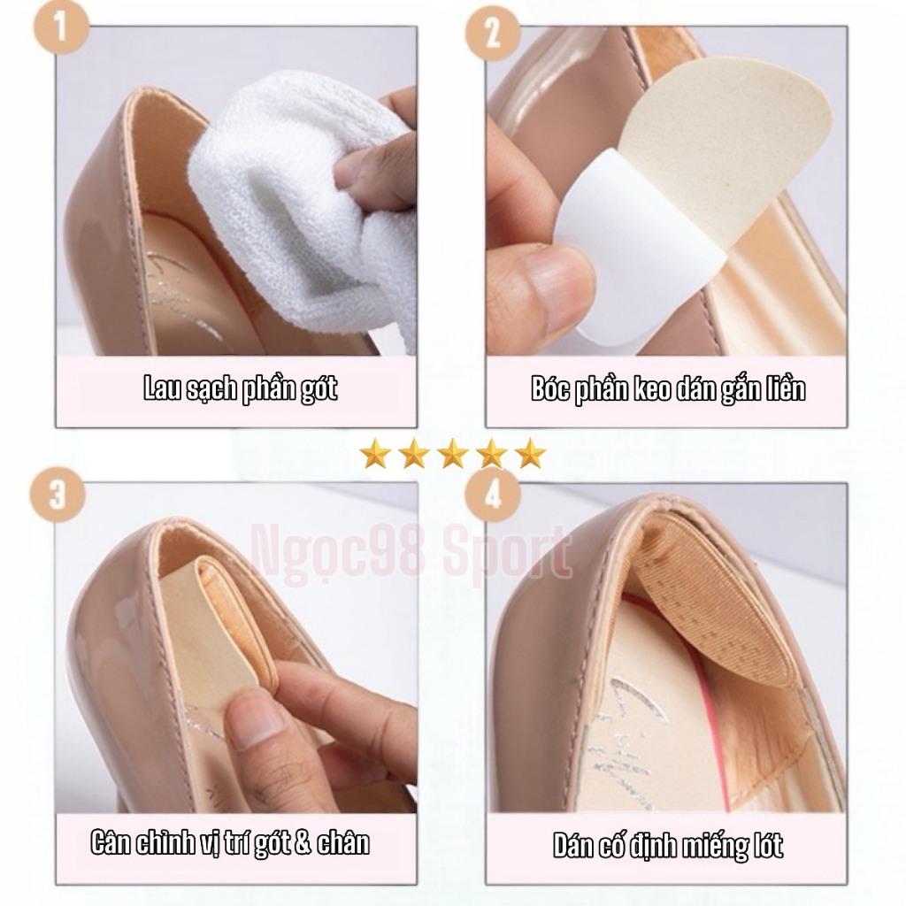Cặp lót dán  bảo vệ gót chân ,chống tụt gót chất liệu Mút đệm siêu êm đàn hồi độ bám cao