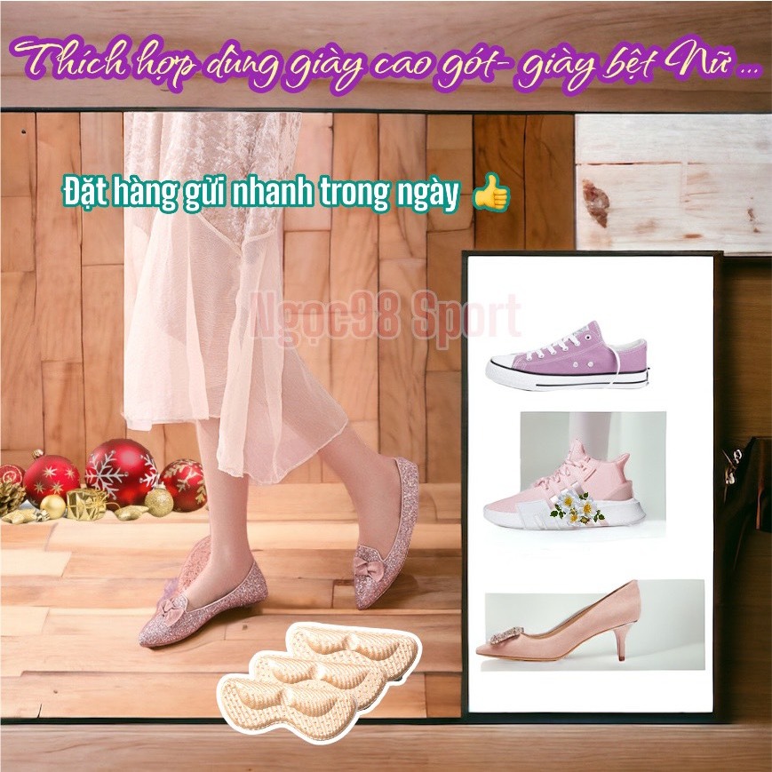 Cặp lót dán  bảo vệ gót chân ,chống tụt gót chất liệu Mút đệm siêu êm đàn hồi độ bám cao